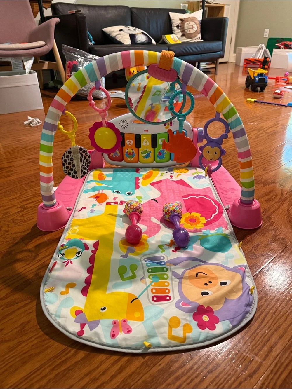 Fisher-Price Pink and Multicolor Infant Activity Gym with Hanging Toys